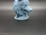Runic Celtic Knotwork Fantasy Wolf Bust-3