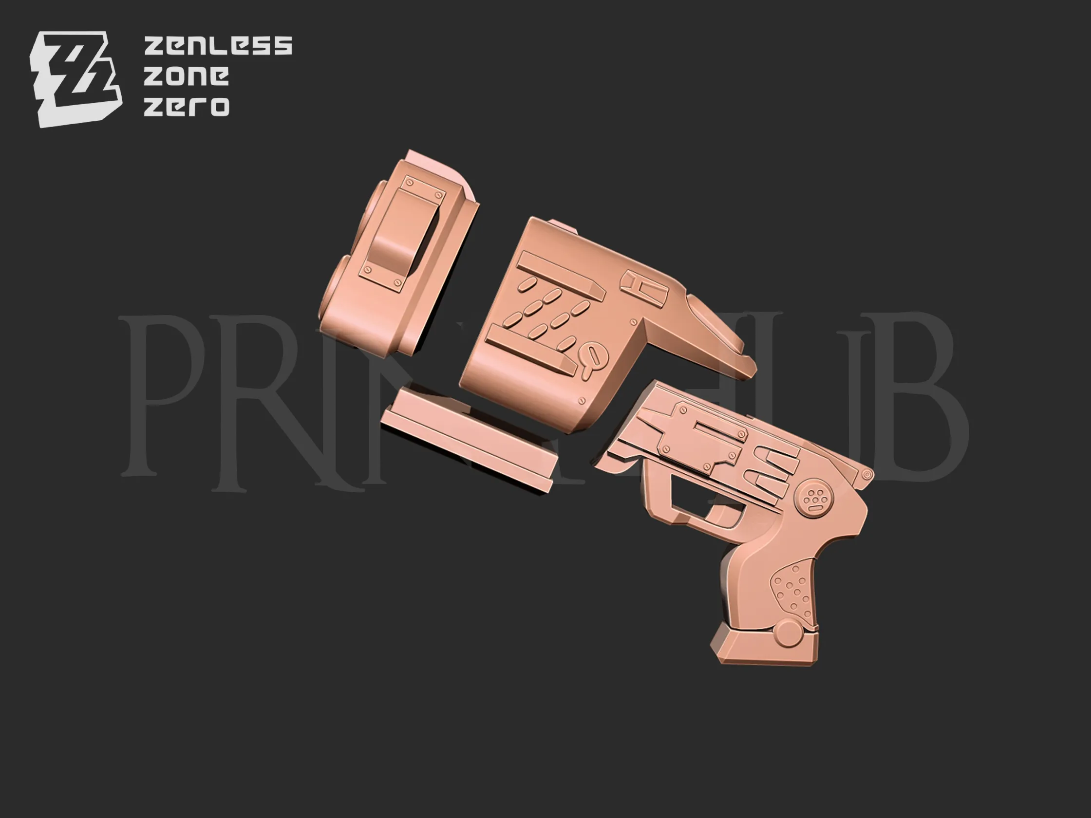 Zhu Yuan Handgun Blaster From Zenless Zone Zero
