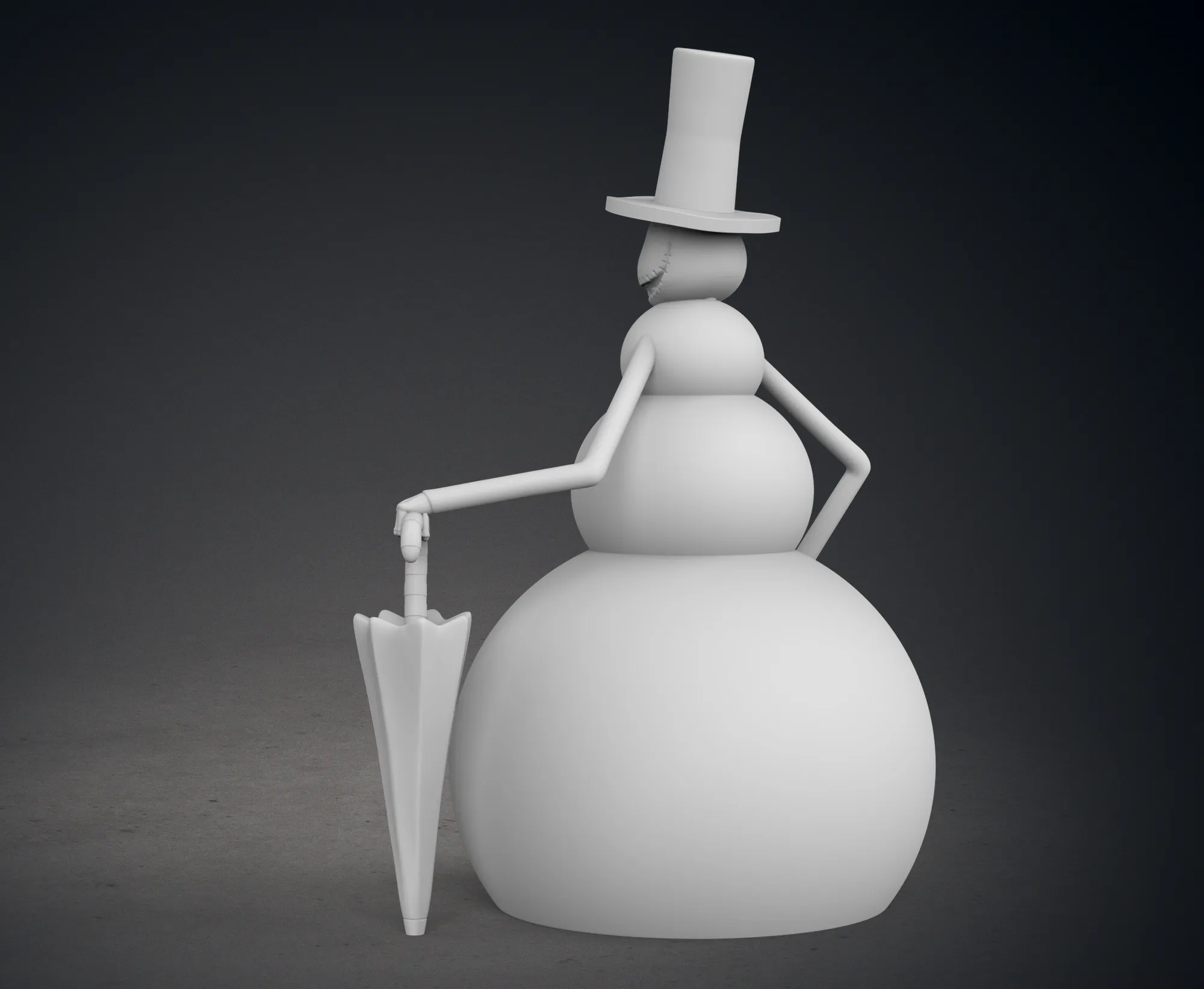Nightmare Before Christmas Jack Skellington as a Snowman