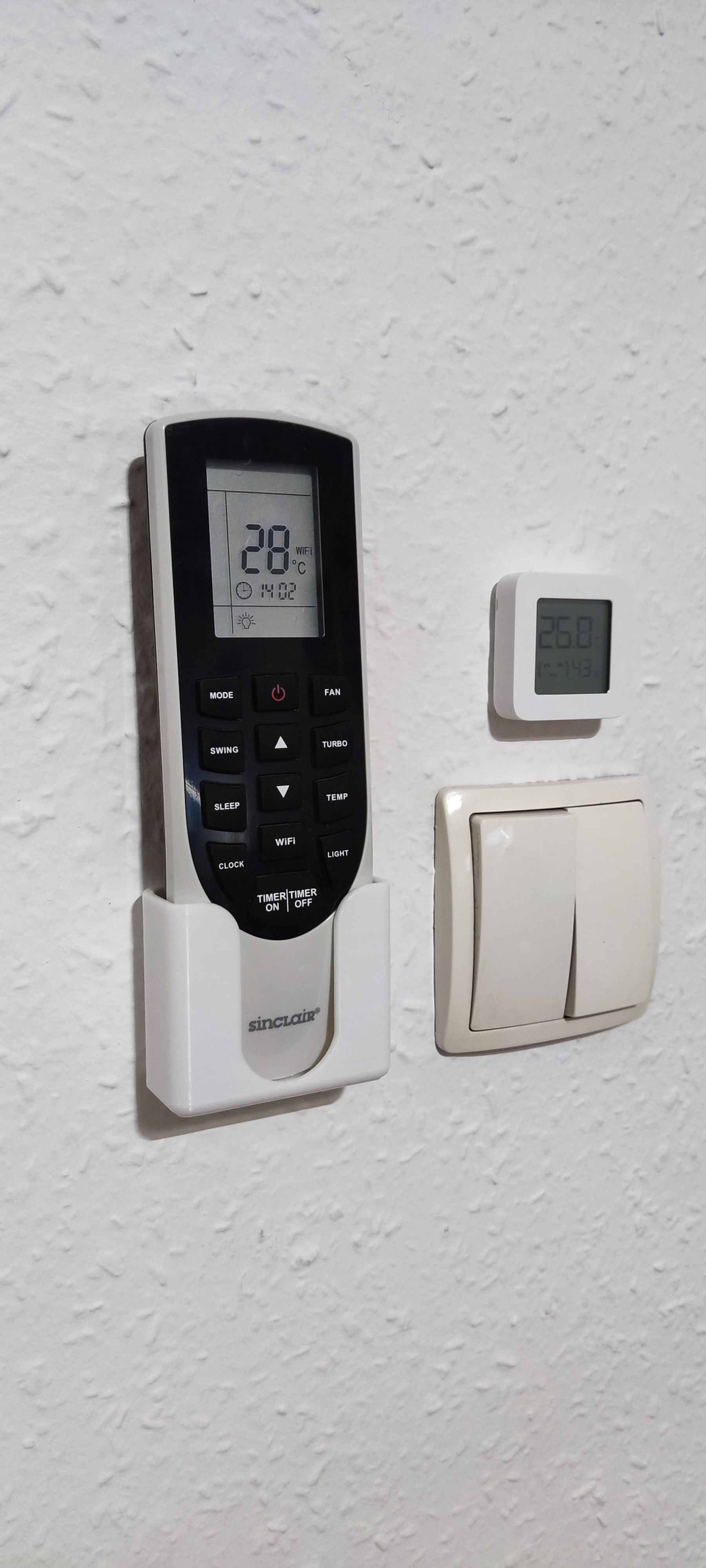 Wall mounted air conditioning remote control holder 3d models