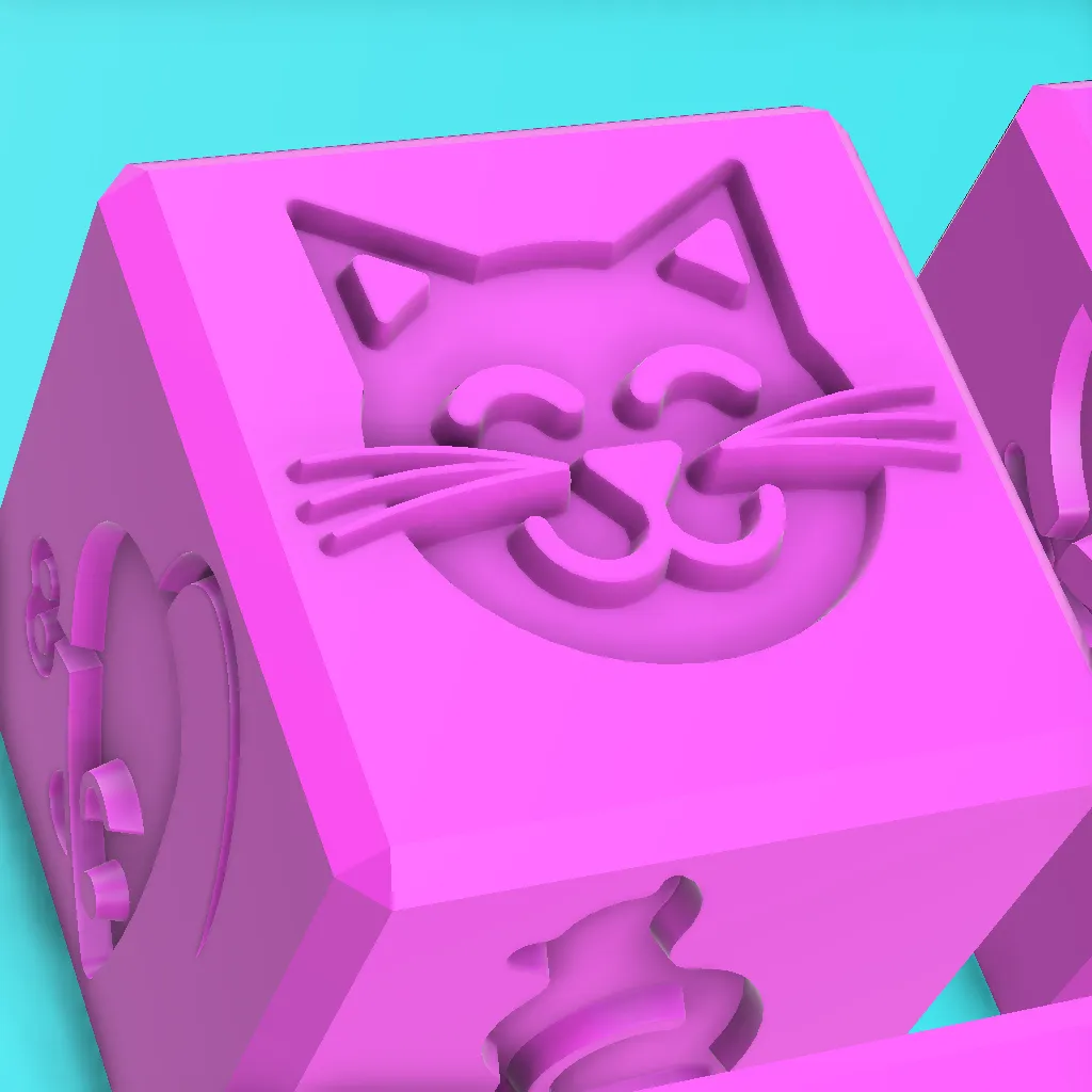 CAT CUBE FOR PLAYDOUGH AND EDUCATIONAL PLAY