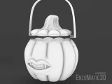 Sexy vampire girl pumpkin Candy bucket Halloween STL-3