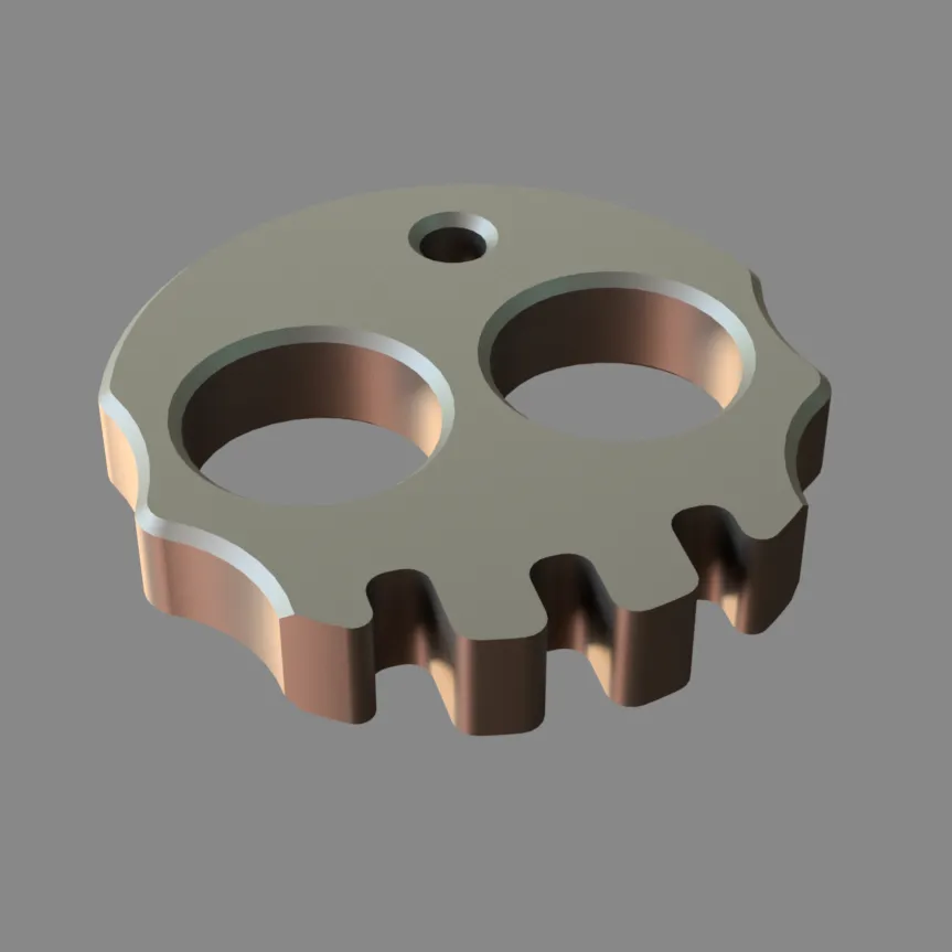 Tactical Fidget Keychain scull | 3D Printable Model
