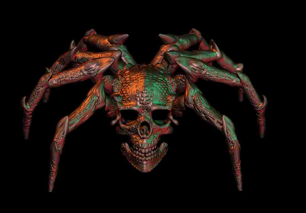 Spider Skull Creepy Halloween | 3D models download | Creality Cloud