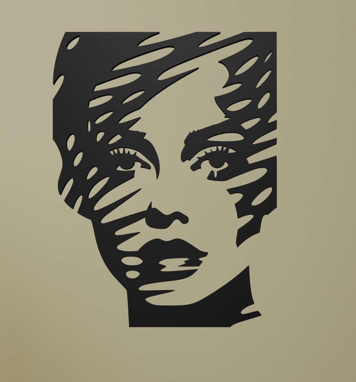 Pop Art Woman Portrait Stencil