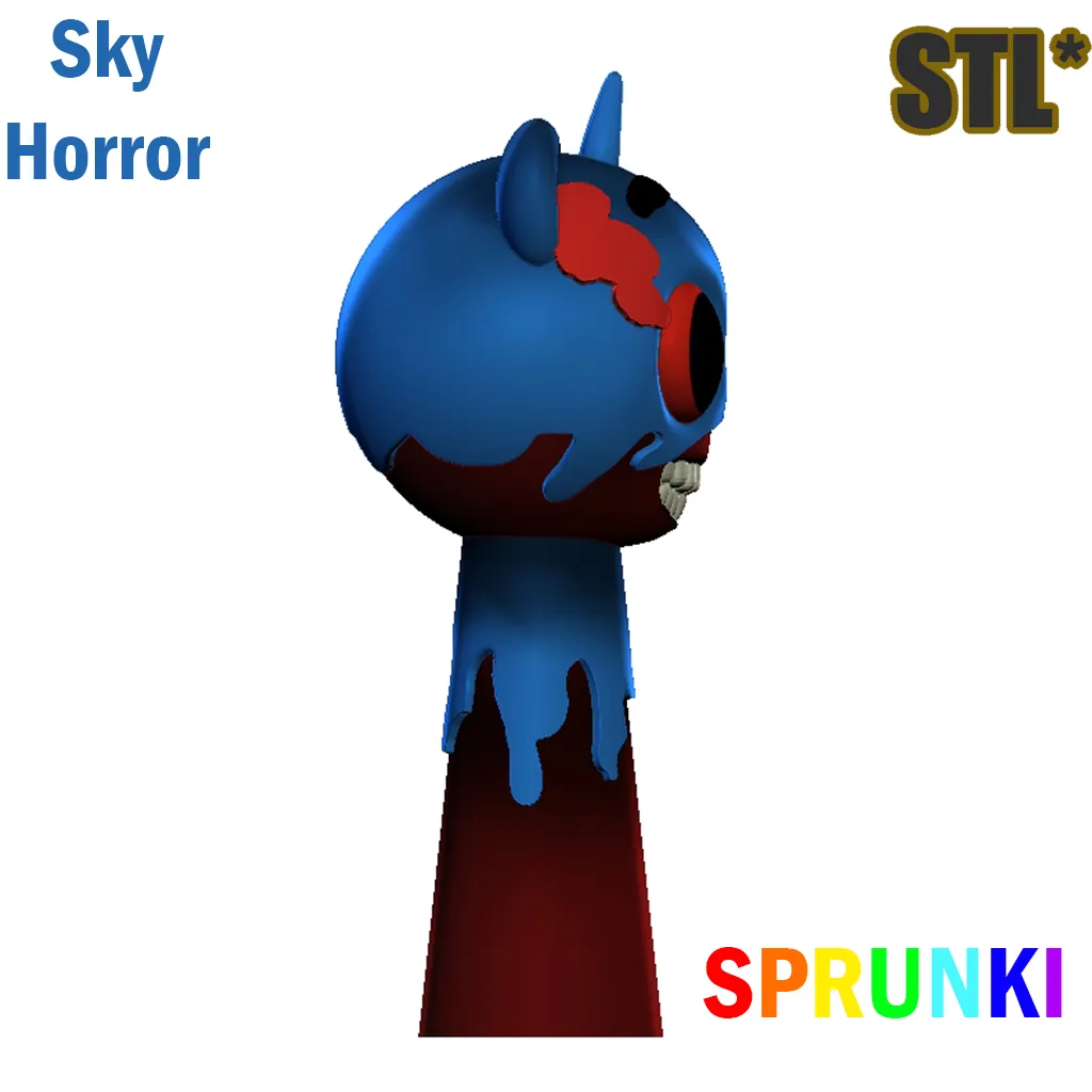 3D Sprunki Incredibox Humanized Sky Horror Sprunki STL 3D