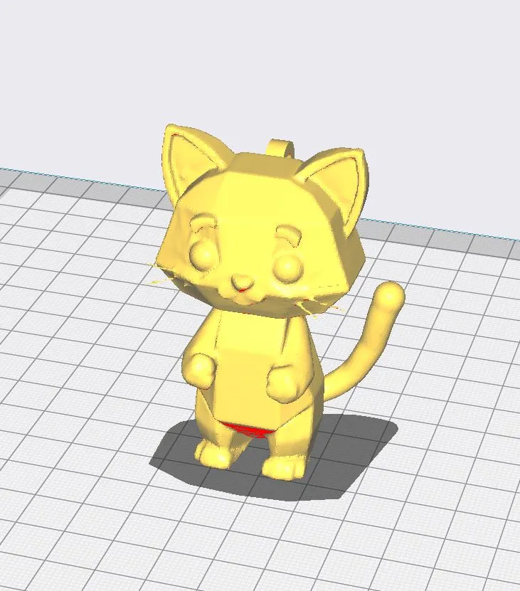 Low poly cat keychain