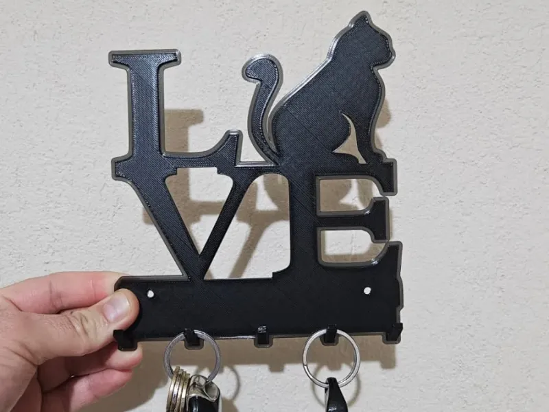 Chaveiro Amor de Gato - Montado na Parede