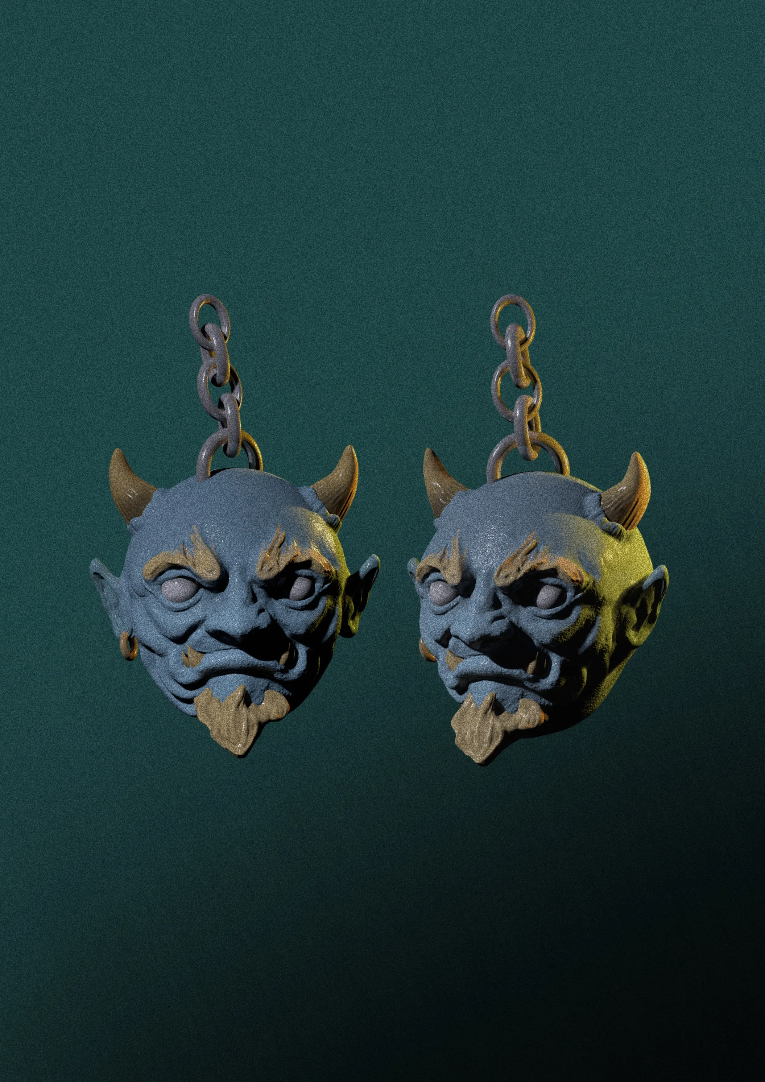 Oni mask keychain - japan