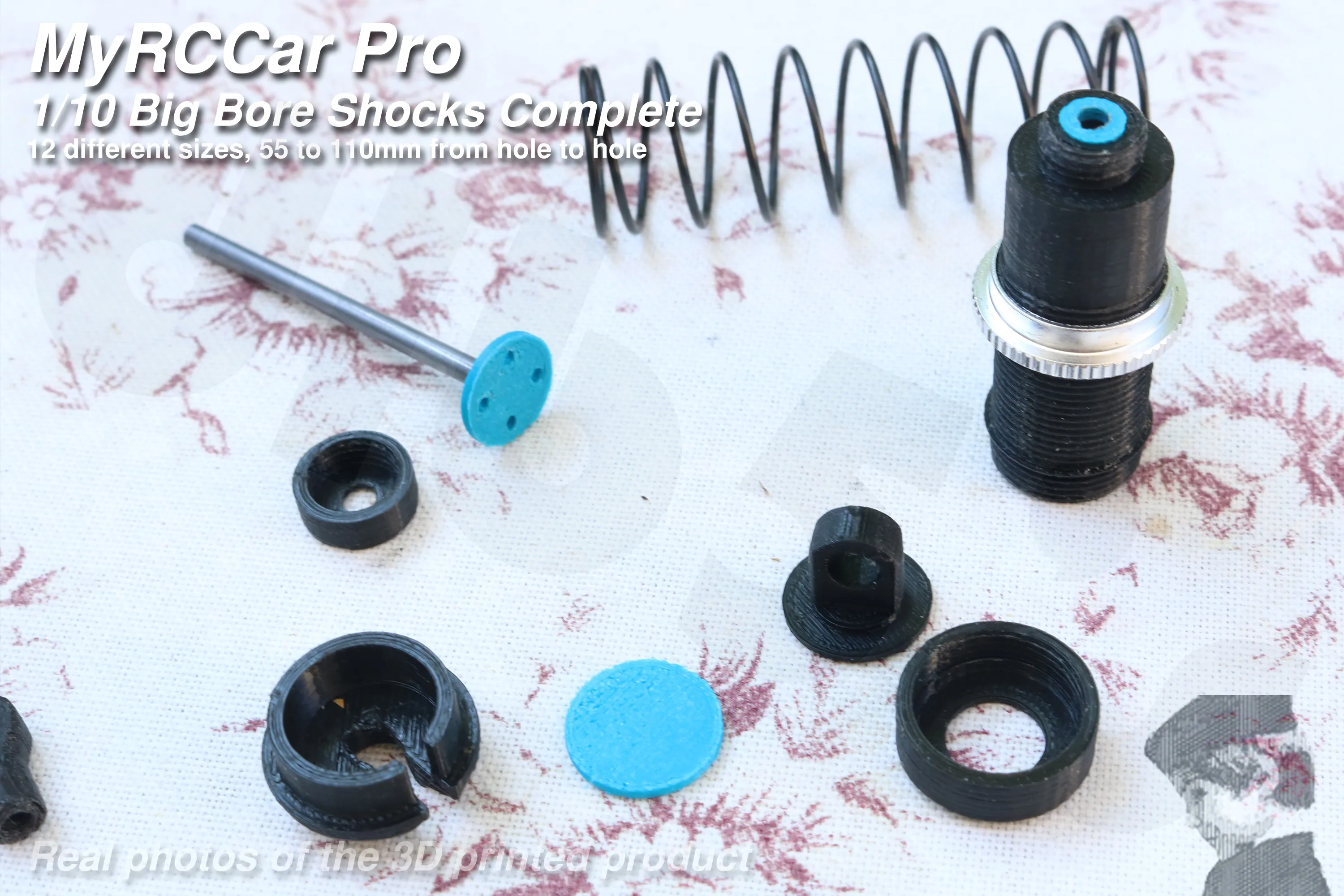 MyRCCar 1/10 Big Bore Shocks, 55-110mm RC Car Shocks