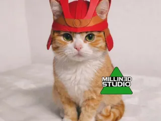 Armored Samurai Cat Helmet