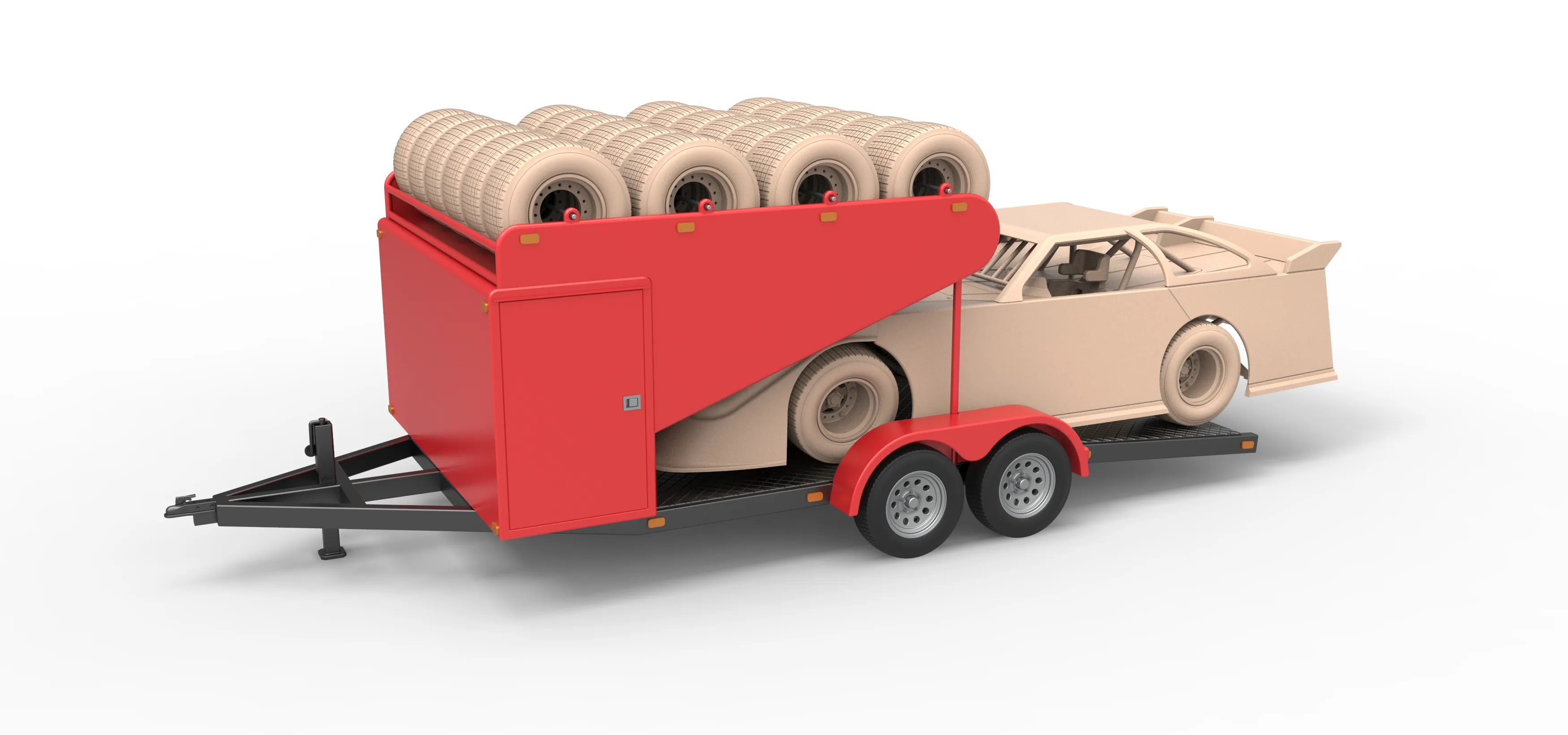 Other STL Download - Vintage Open Trailer for Race Car Scale 1:25by ...