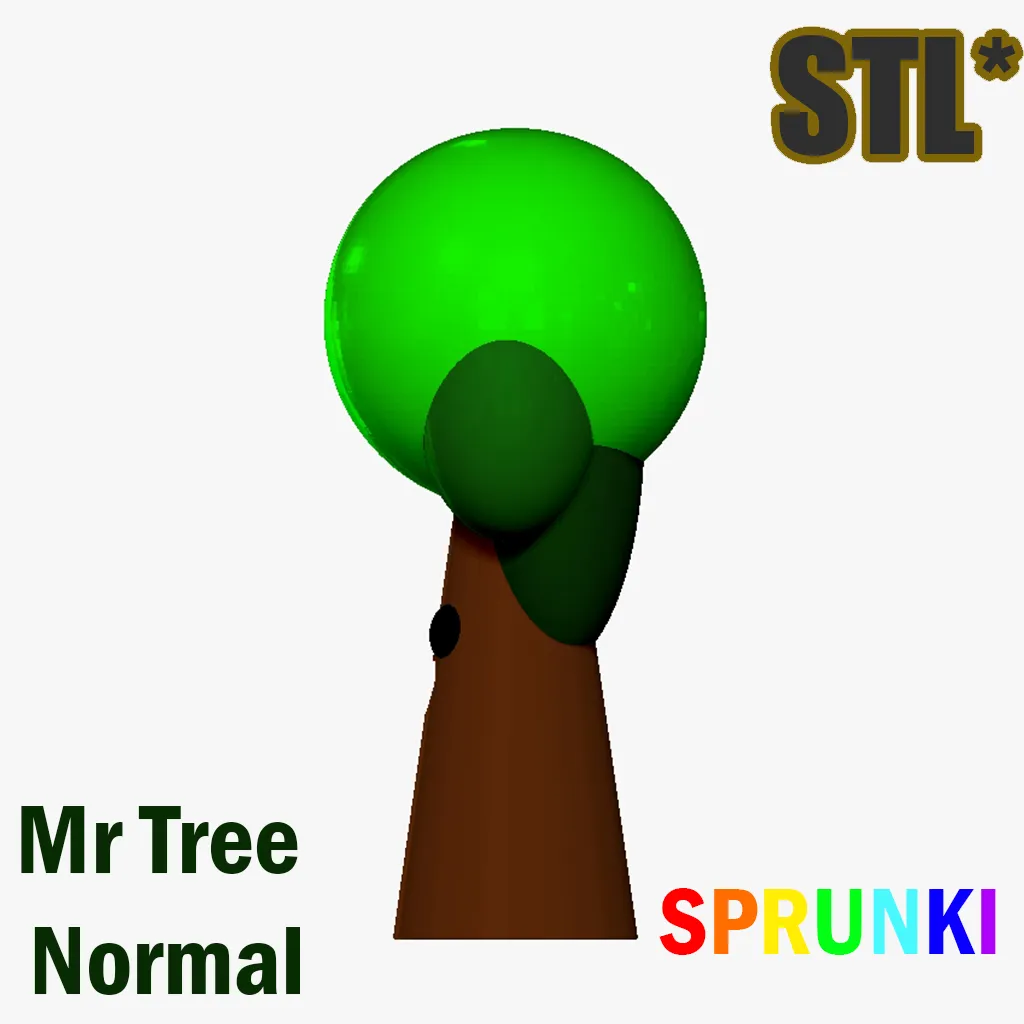 3D Mr Tree Sprunki Incredibox Mr. Tree STL 3D Character Fana