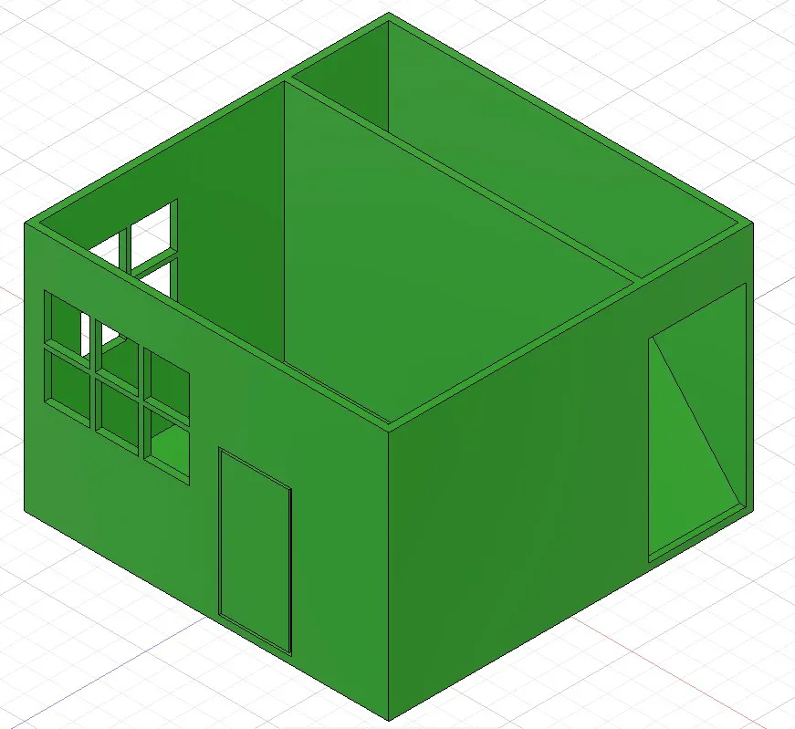 small toy house with 2 parking spaces