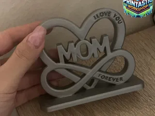 MOTHER’S DAY 3D PRINTED INFINITY HEART “MOM” DESK DECOR