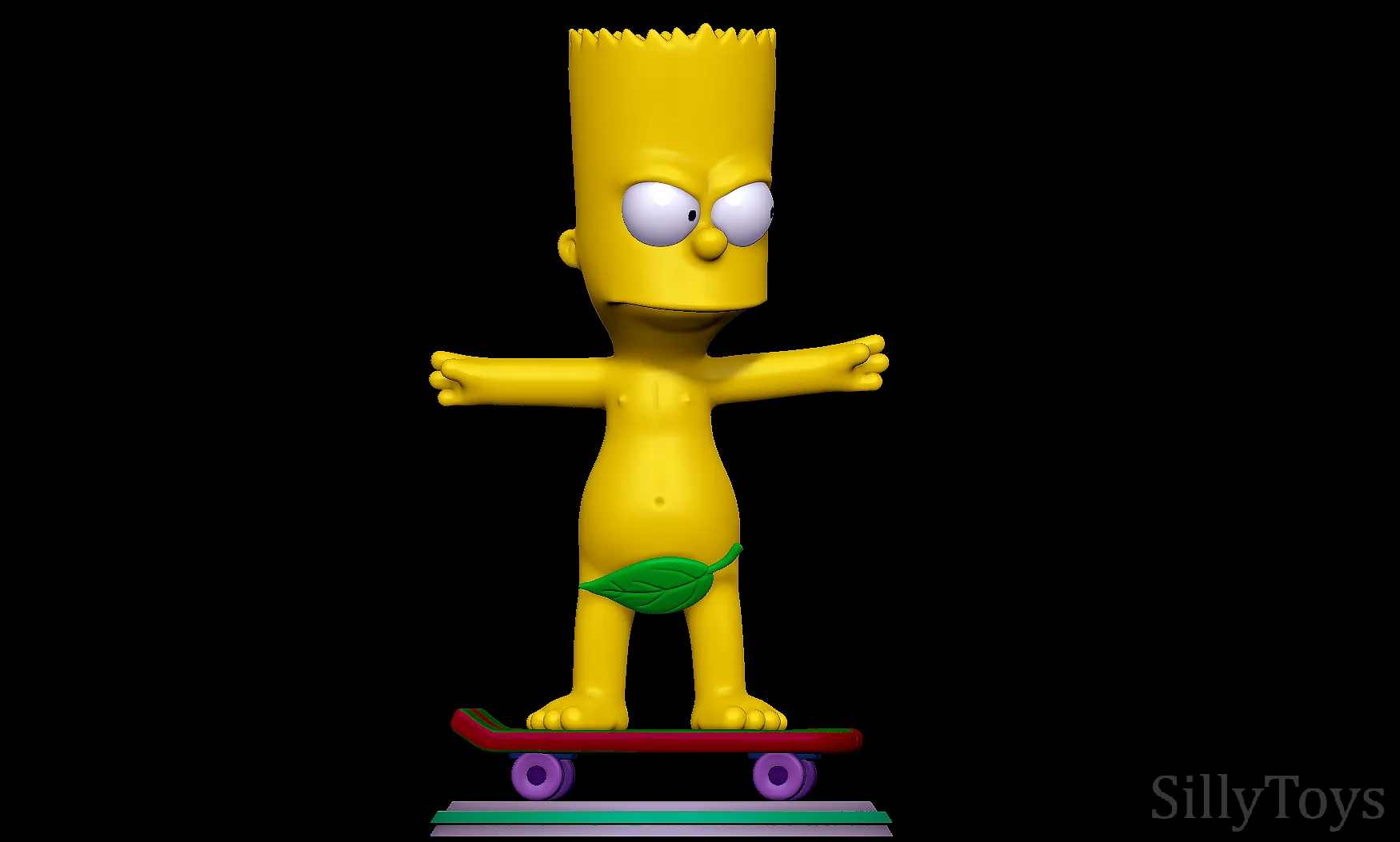 Bart Simpson Skating Naked - The Simpsons