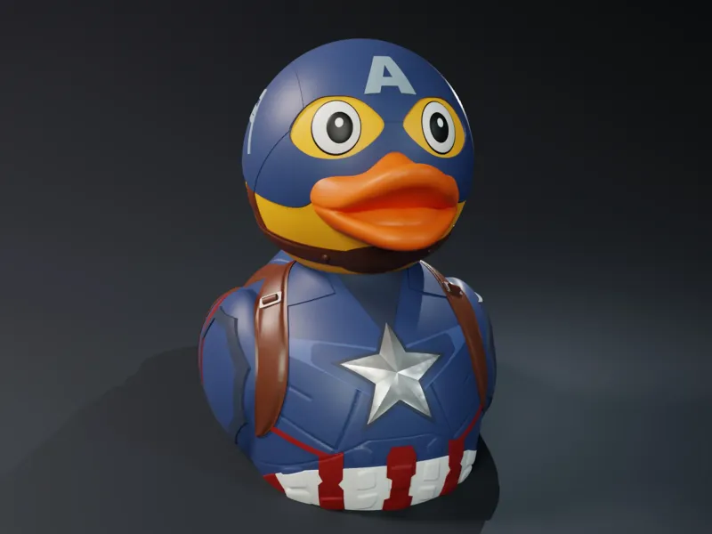 Cute Captain America Rubber Duck