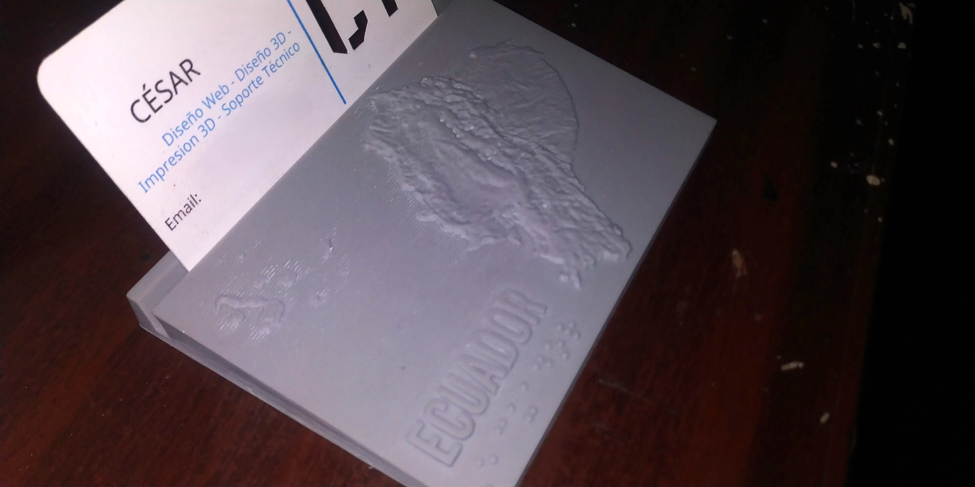 Business card holder with Ecuador Map