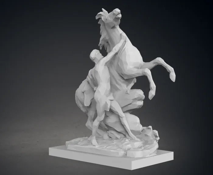 彫刻と芸術作品 STL ダウンロード - Low Poly Marly Horse - César_Cruz