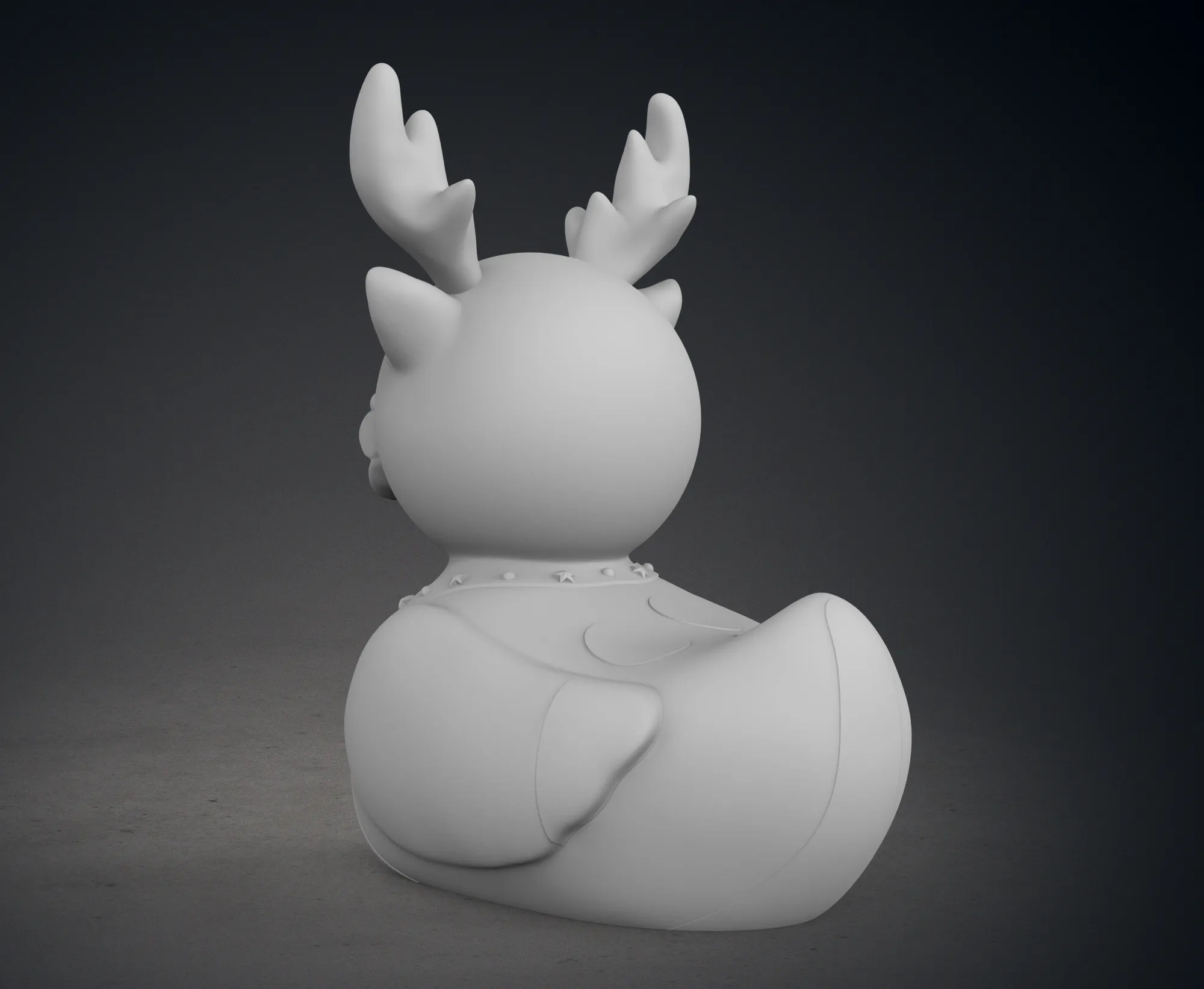 Cute Raindeer Rubber Duck with Christmas Bell