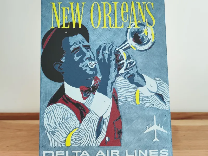 Vintage delta airlines poster for New Orleans - Hueforge
