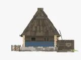 Slavic Medieval Tailor House with Interior Low Poly Style-7