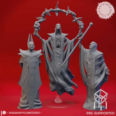Red Wizard Cultists - Tabletop Miniatures (Pre-Supported)