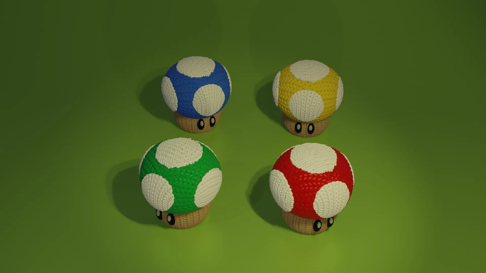 Knitted Crochet Super Mario Mushrom.