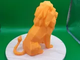 Low-Poly Sitting Lion-4