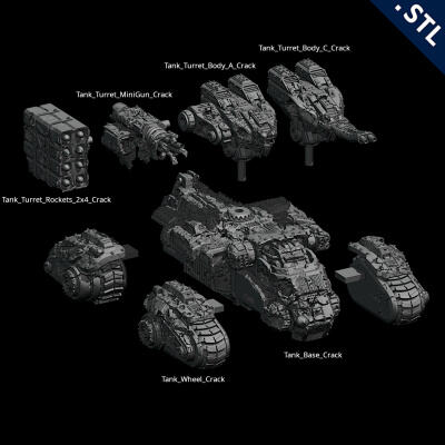 Tanks & Turrets - Destroyed Pack 3d model