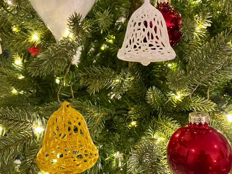 Voronoi Bell Christmas Tree Ornament