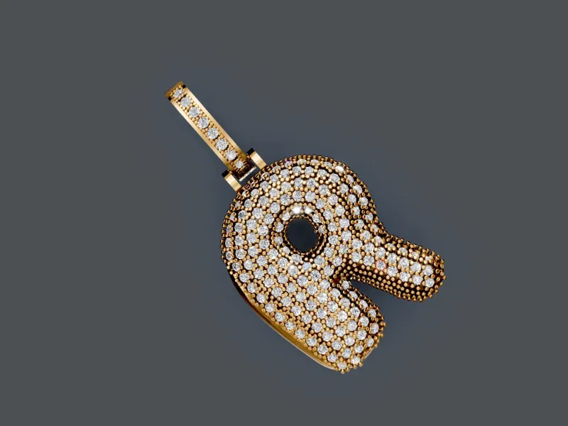 R letter Diamond Pendant
