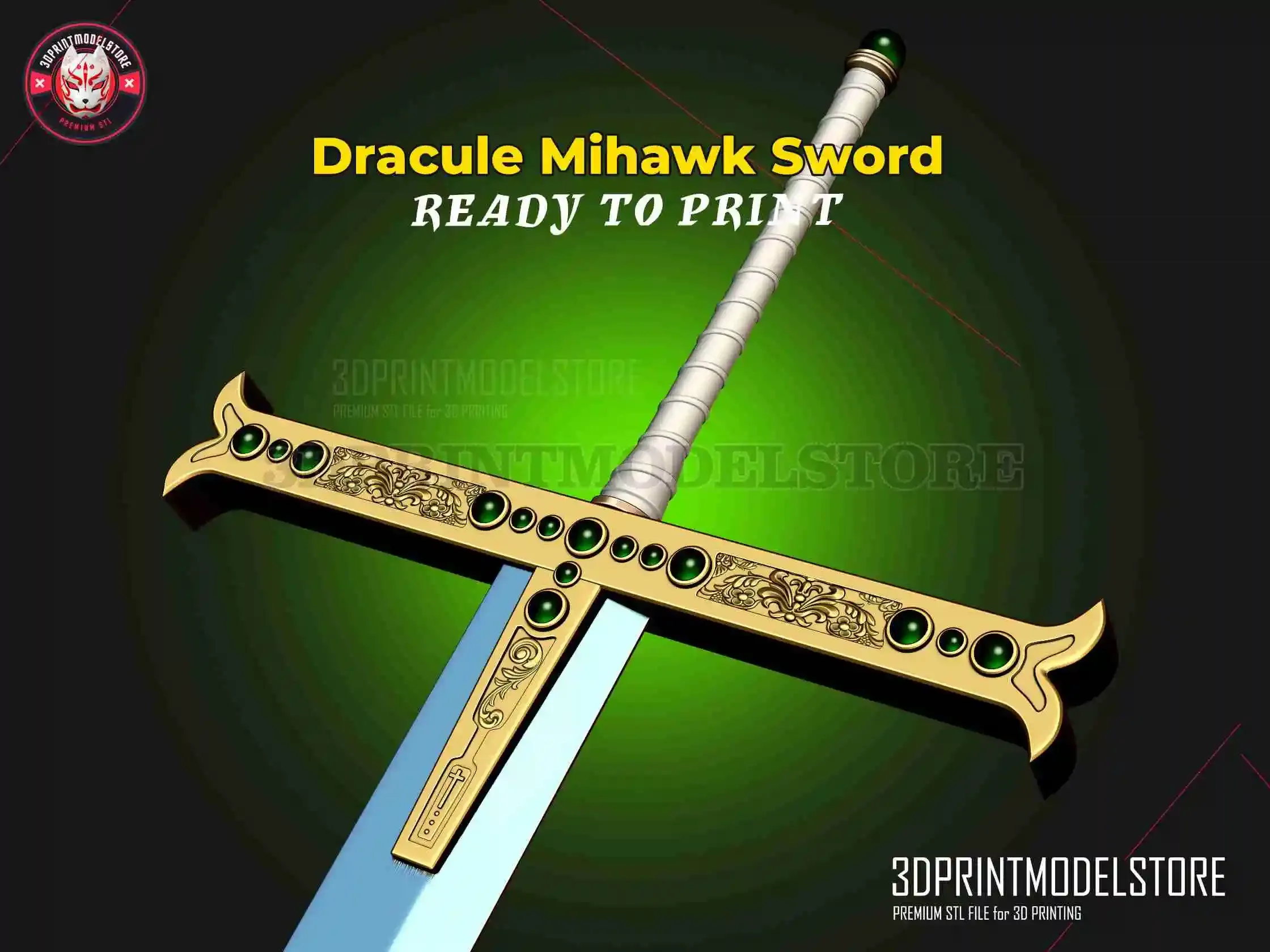 One Piece Dracule Mihawk Black Sword Yoru Cosplay Prop for