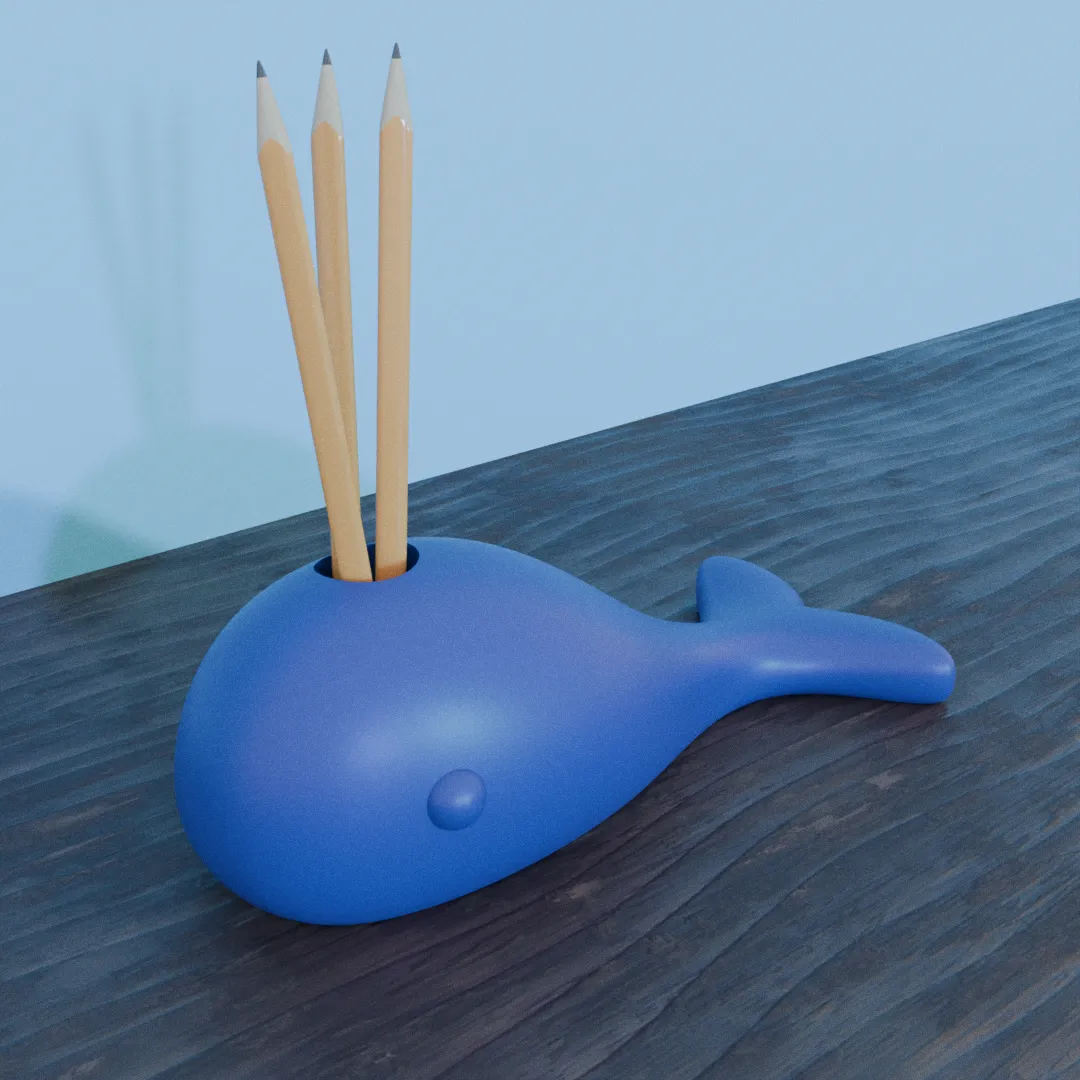 whale pencil holder