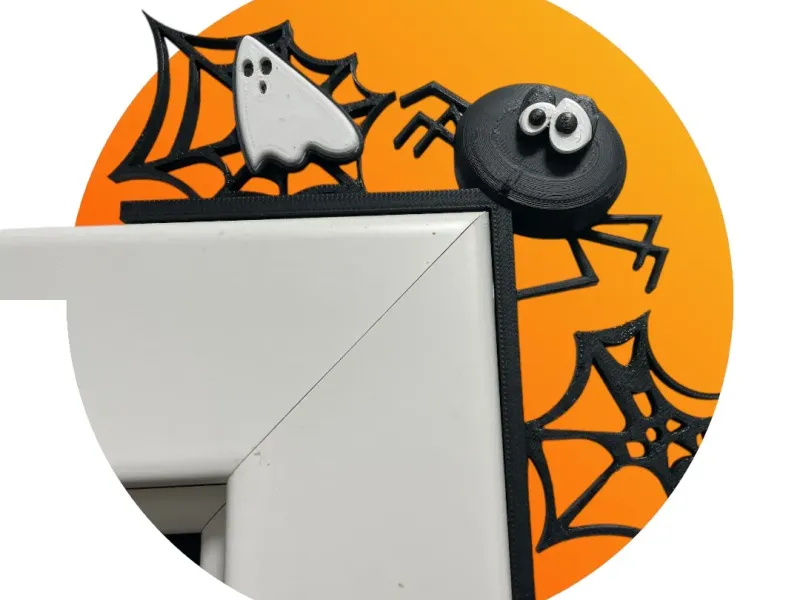 Door frame attachment with spider and ghost