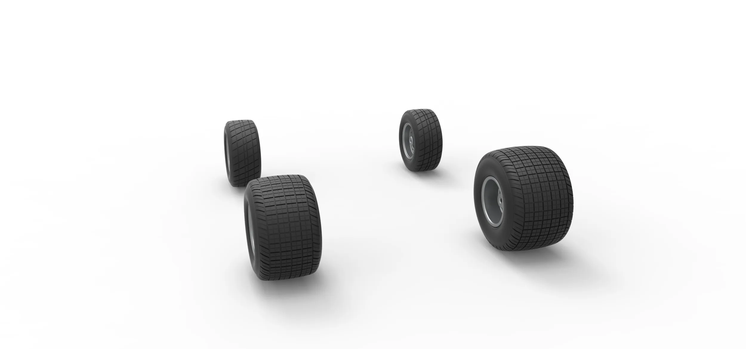 Wheel set of 600 Micro sprint car Scale 1:25