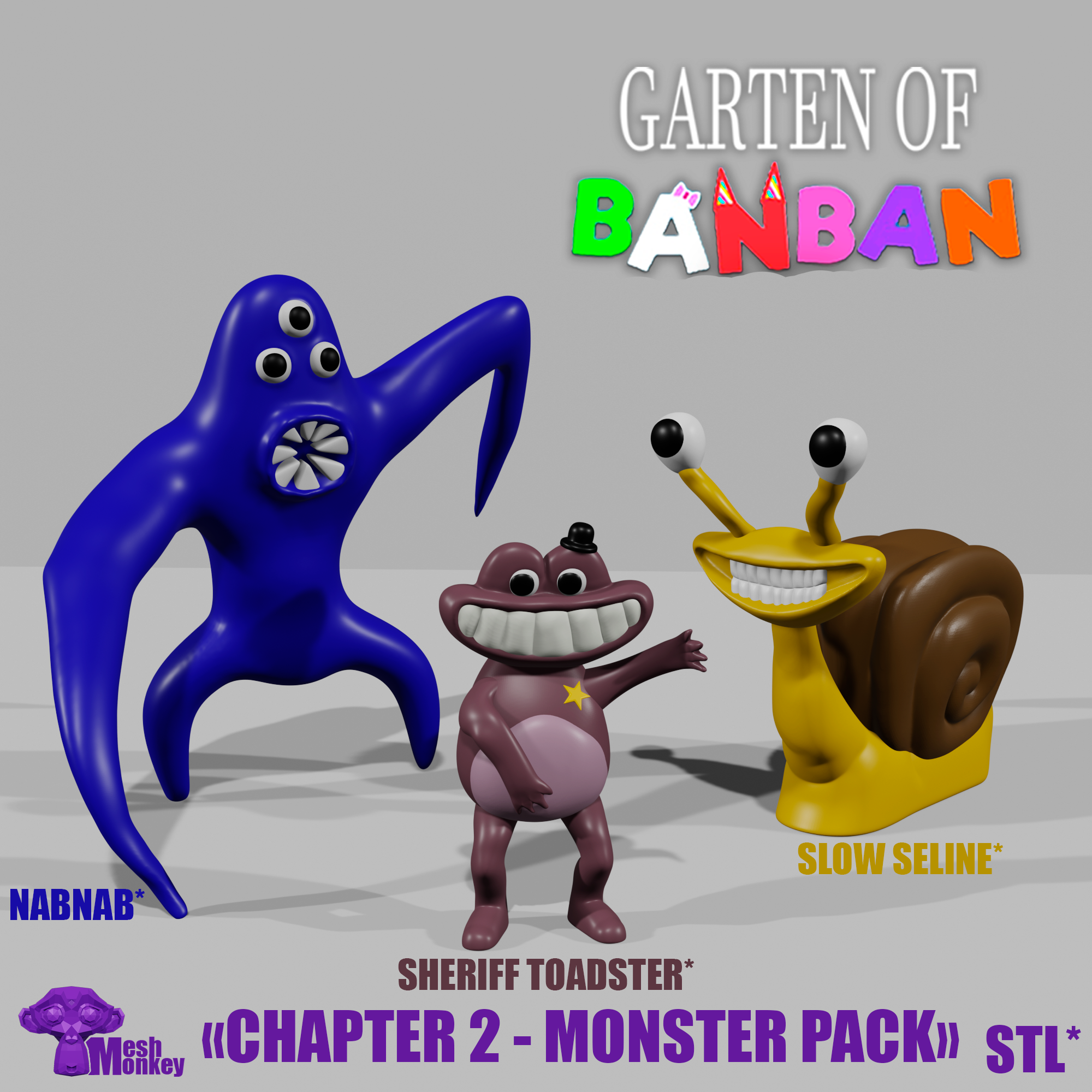 GARTEN OF BANBAN CHAPTER 2 - MONSTER PACK - 3D MODELS STL*