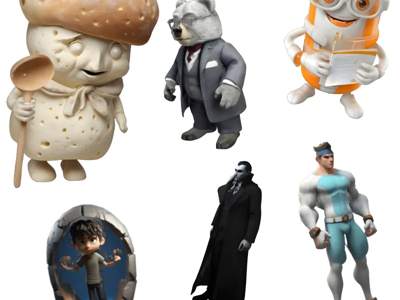Coleção de Personagens: Mistura de Fantasia e Moderno