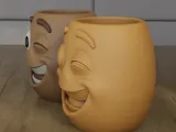 Cute Winking Face Planter and Desk Organizer STL-3