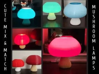 Cute Mix-and-Match Mushroom Lamps (LEDs Only)