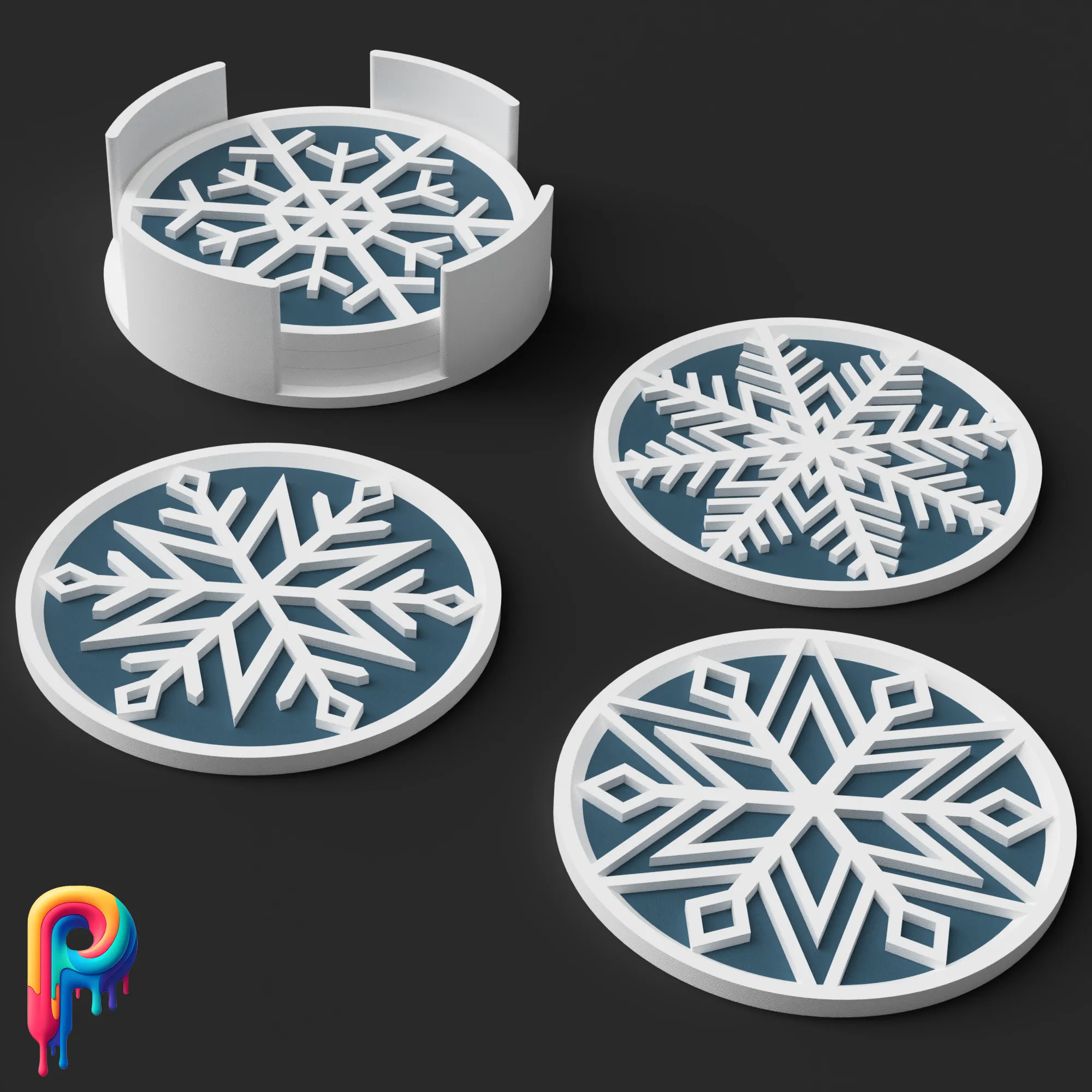 Snowflake Coasters by Polymeria