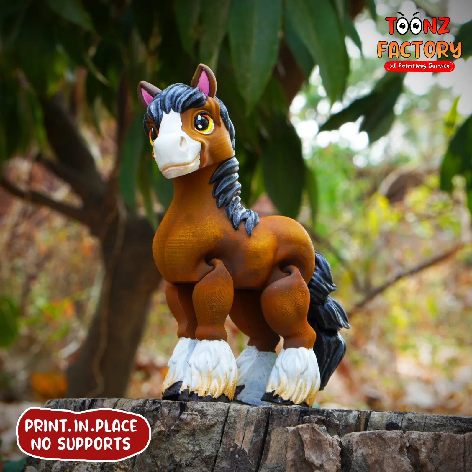 PRINT IN PLACE CUTE FLEXI CLYDESDALE HORSE