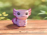 flower pot Axolotl planter pencil holder STL 3MF-2