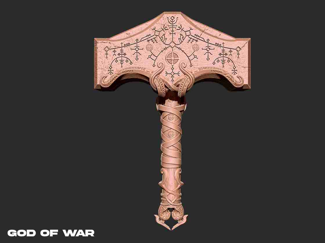 Mjolnir God of War 3D print model, 3D models download