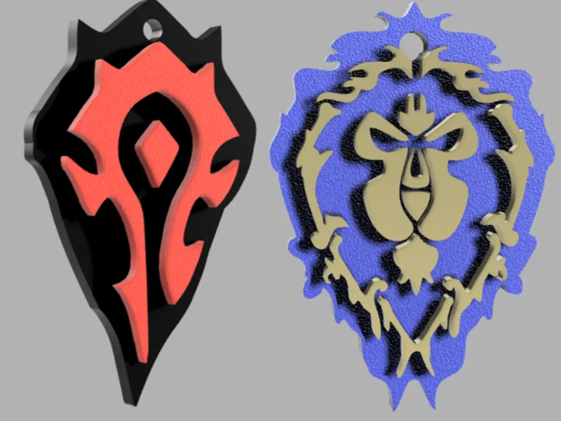 World of Warcraft - Horde and Alliance crests key chain