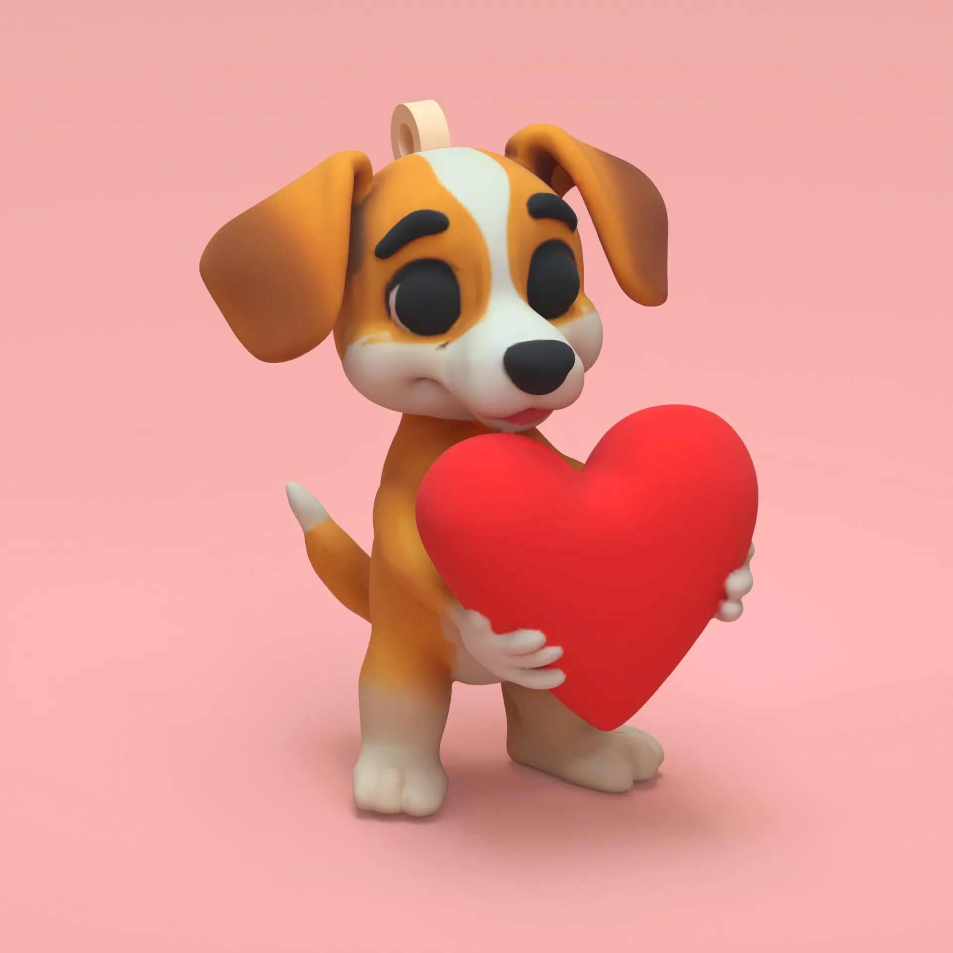 cute beagle valentine heart Keychain