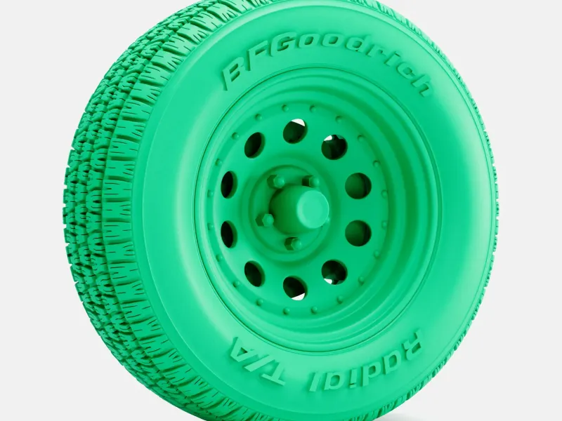 1/24 Scale, roată 15x8 Gold Nugget, anvelope BFGoodrich Radial