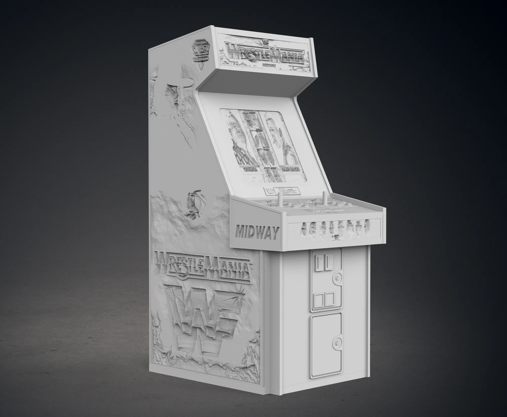 WWF - WrestleMania Arcade Cabinet with Lithophane