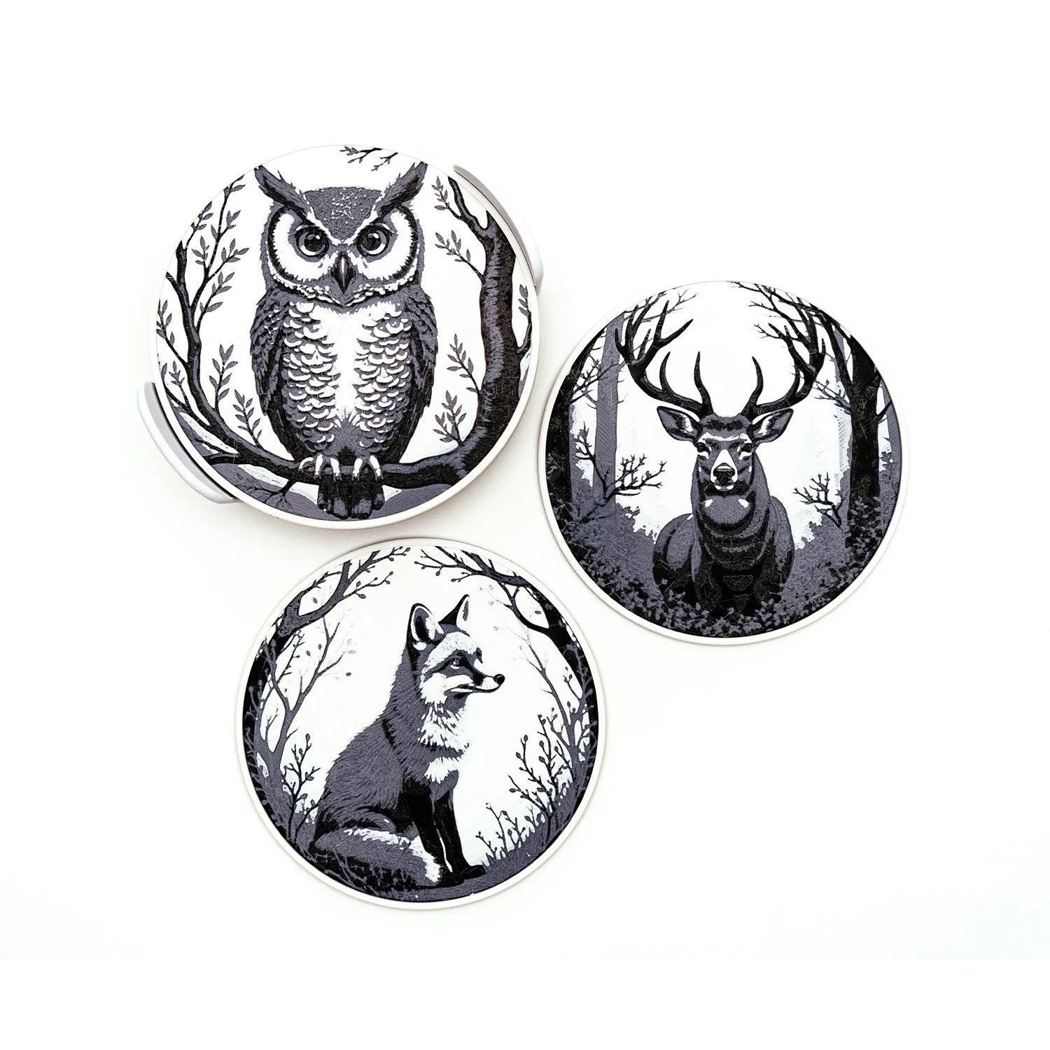 Midnight Forest Wildlife Coasters