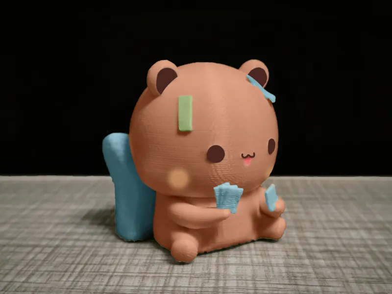 Couple Bear-sit_play poker_bubu